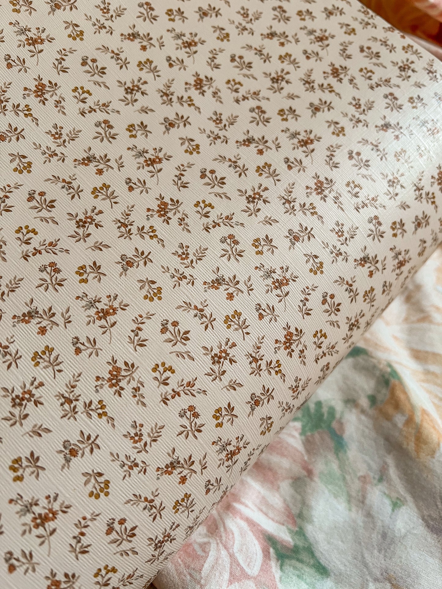 Vintage 1970’s ditsy floral wallpaper.
