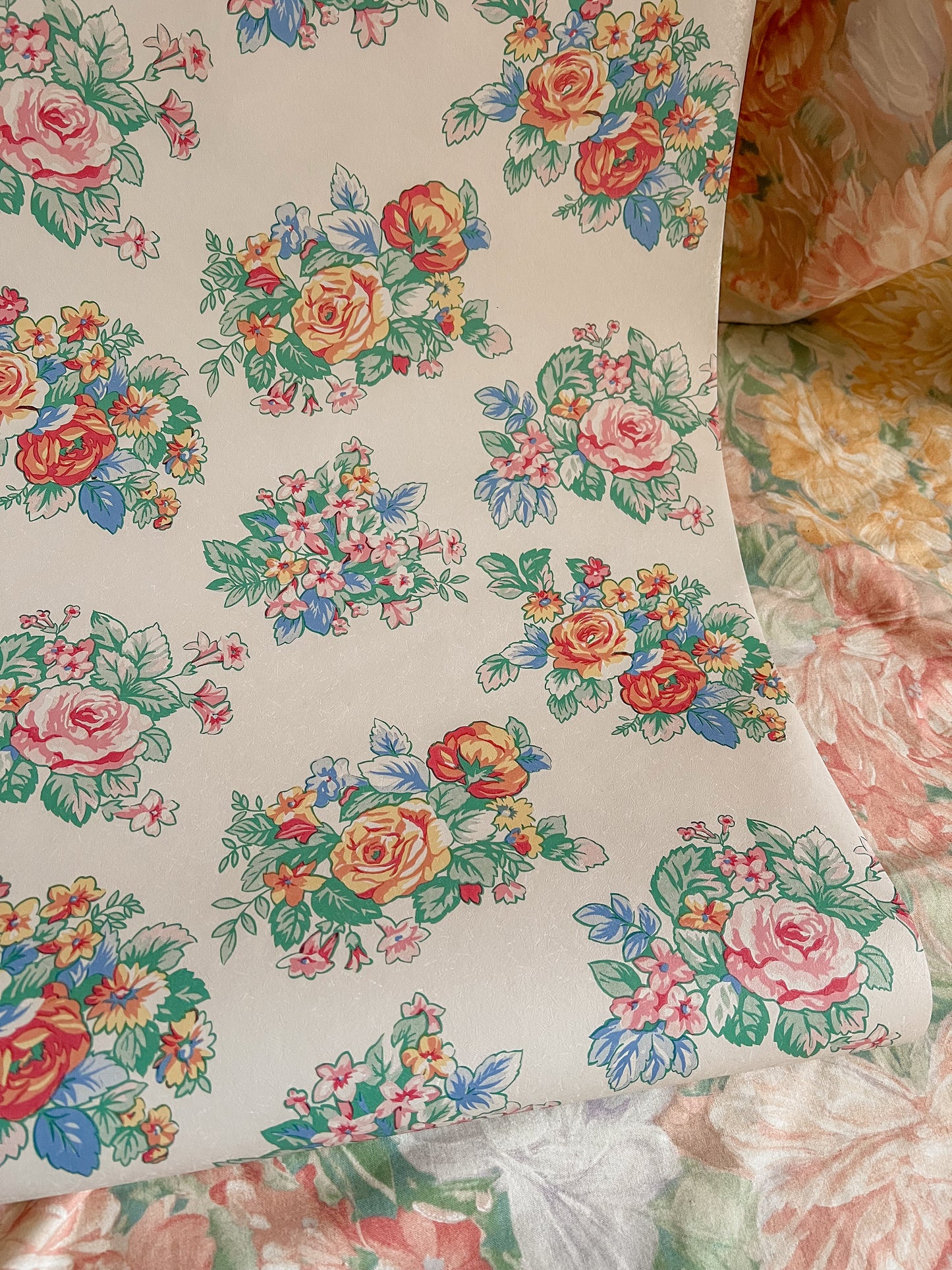 Vintage floral wallpaper.