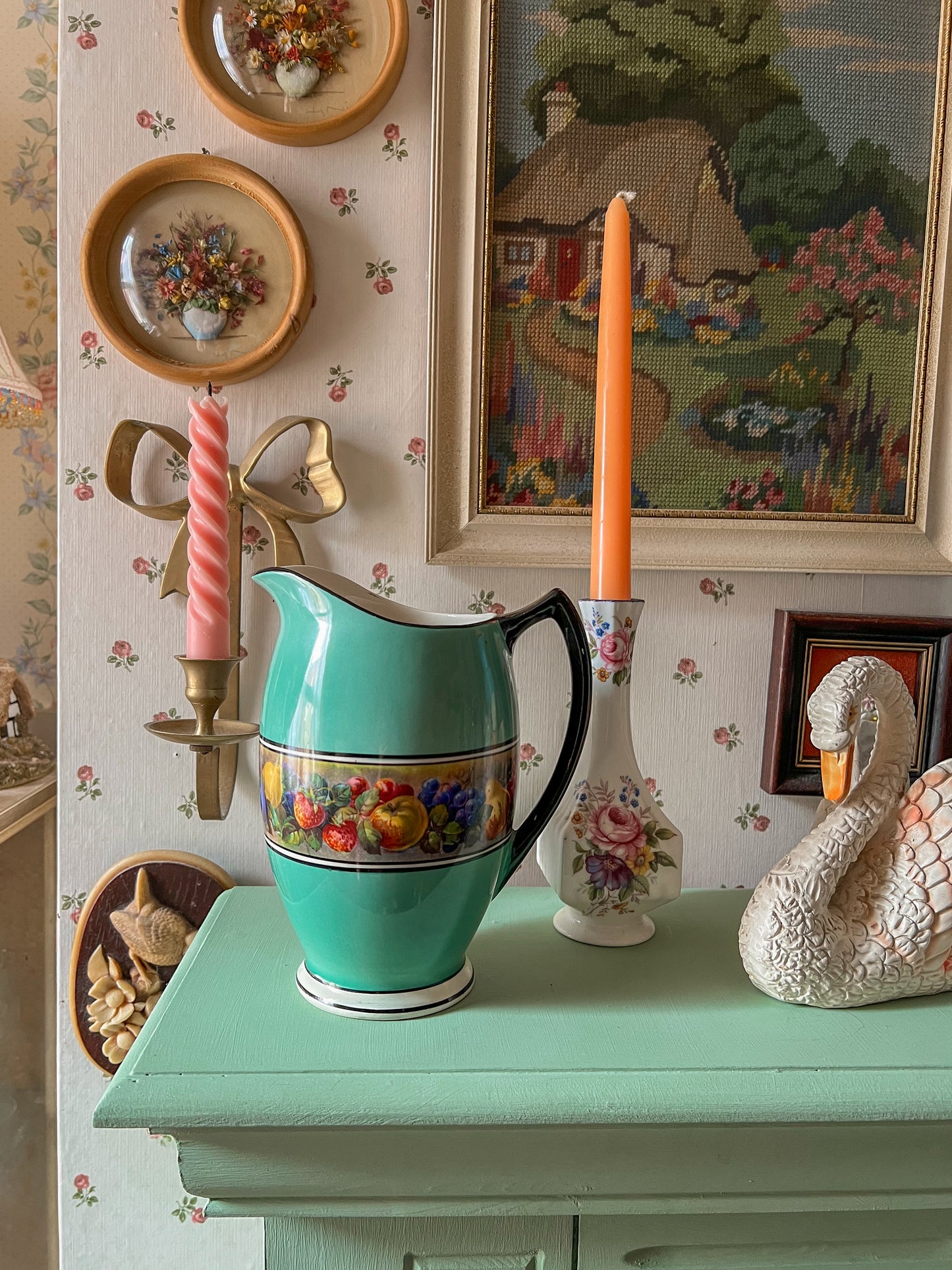 Vintage ceramic pitcher vase.