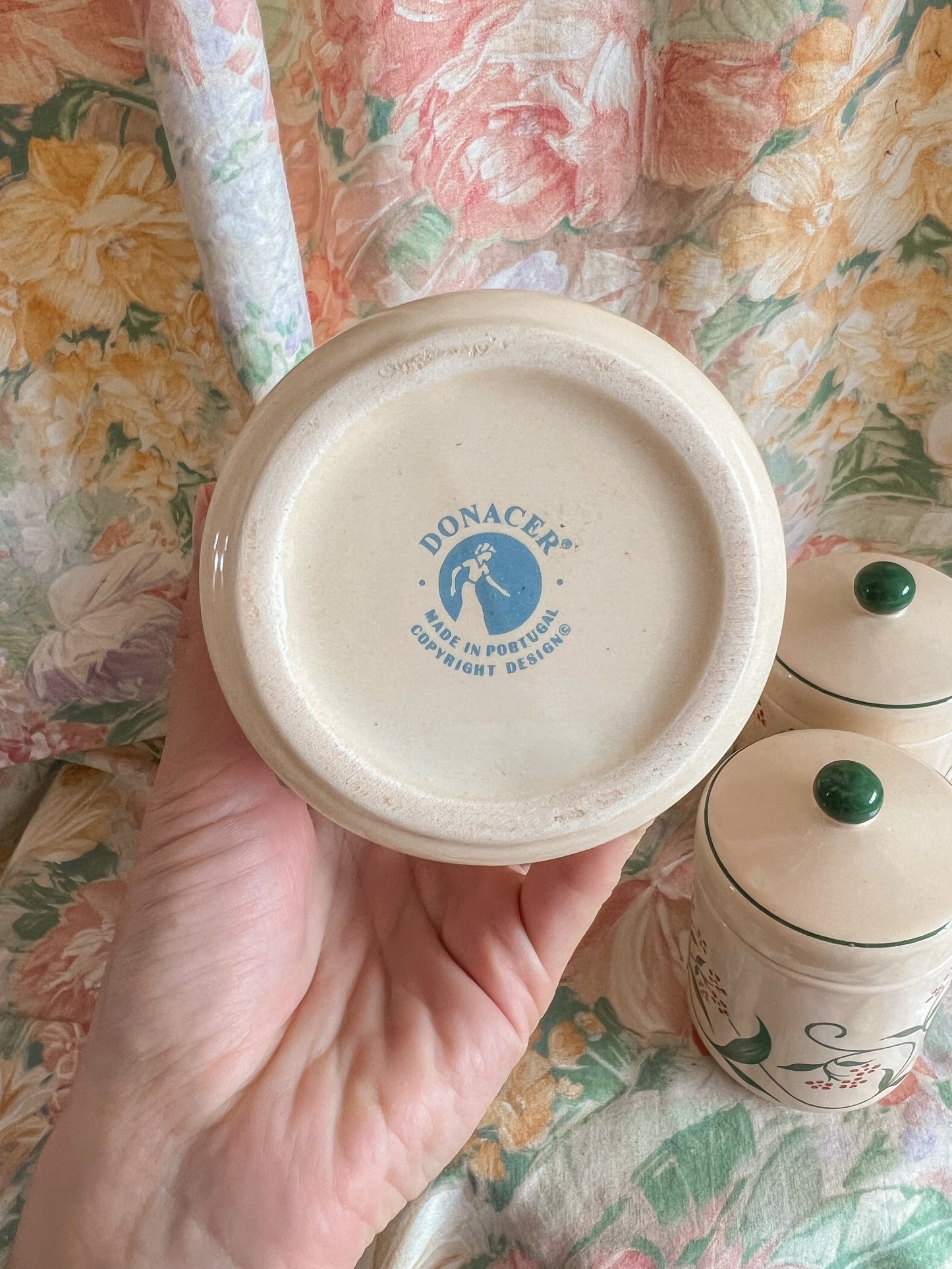 Set of five vintage kitchen canister jars.