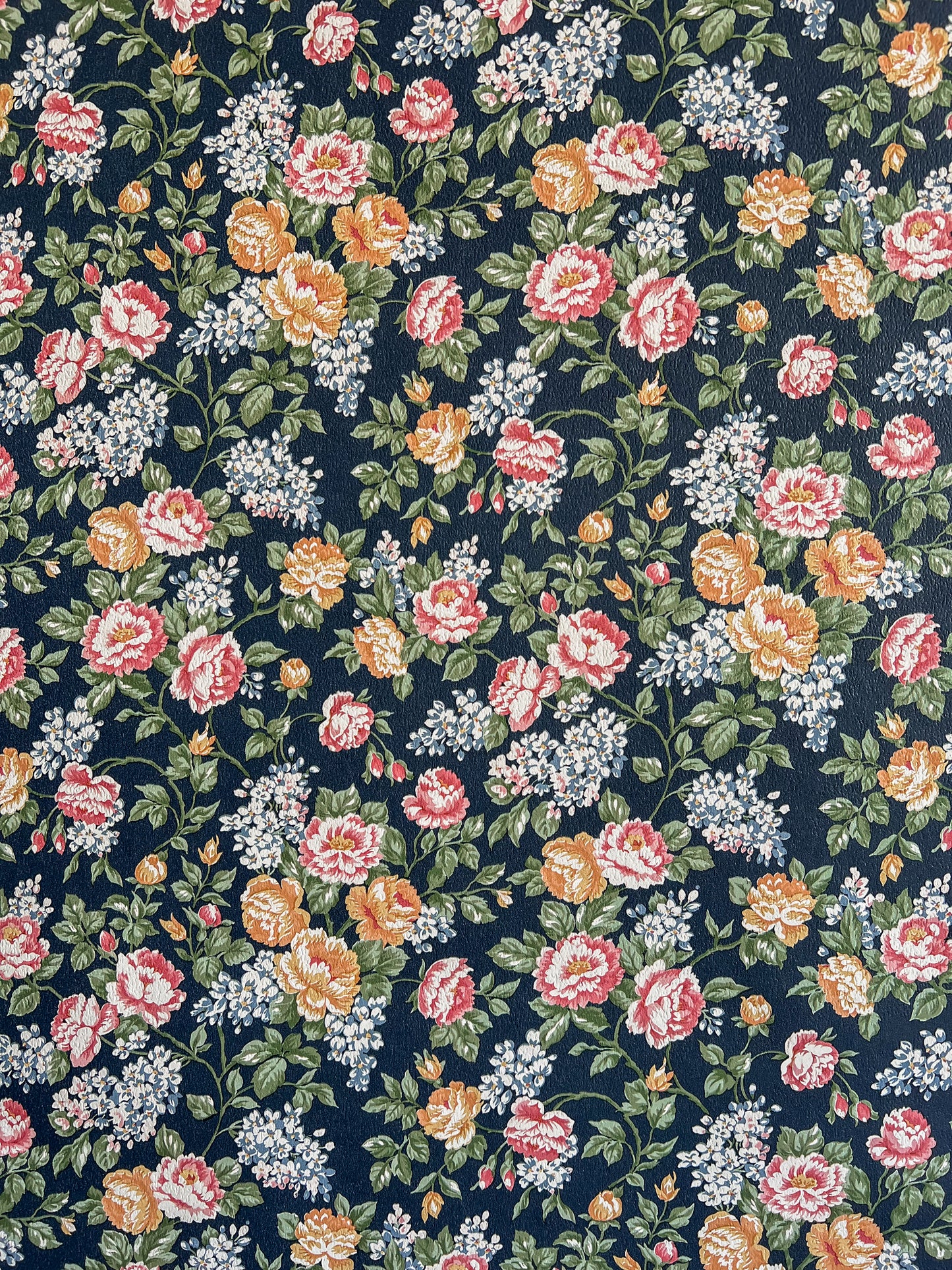 Vintage 1970’s floral wallpaper.