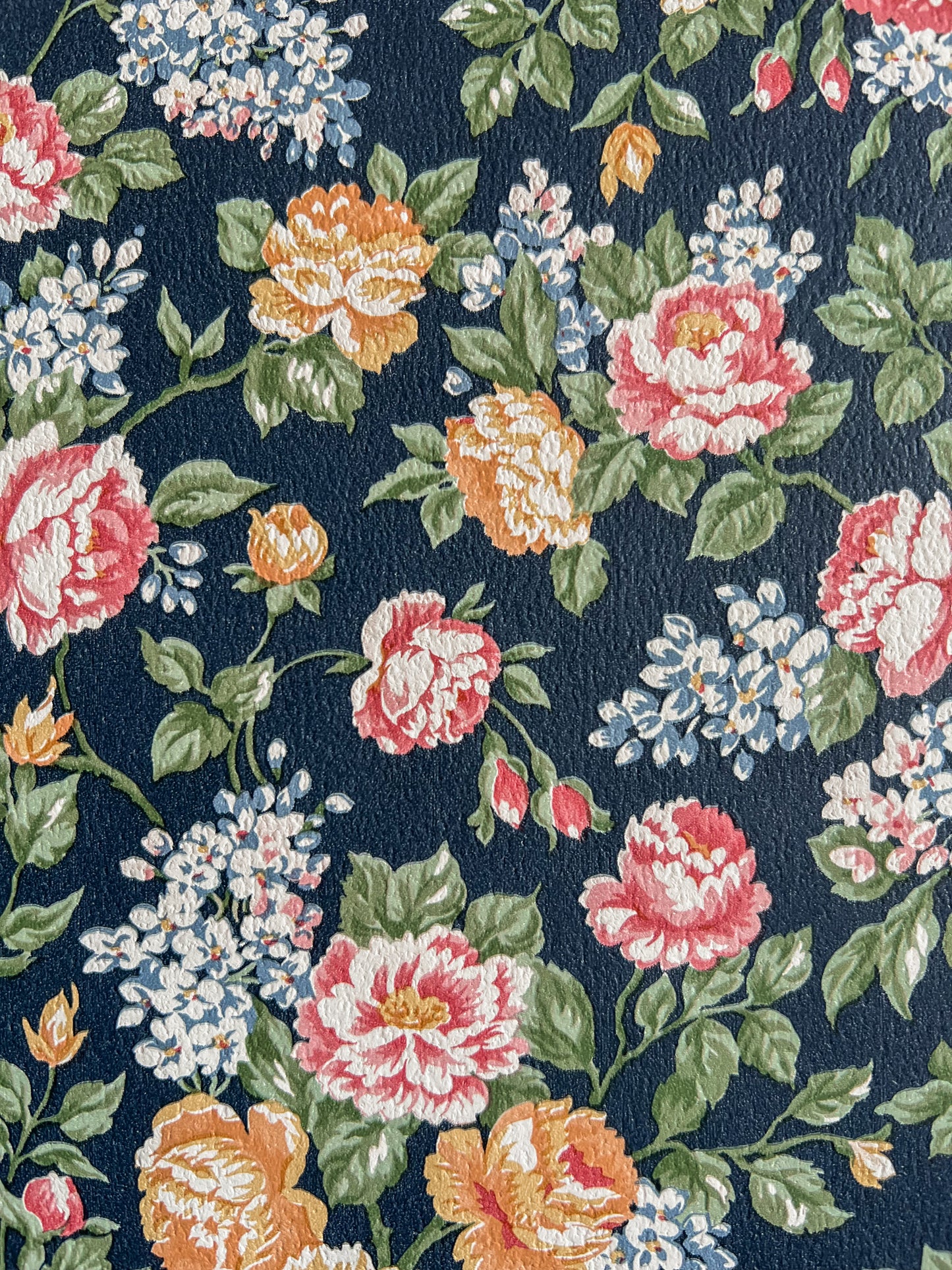 Vintage 1970’s floral wallpaper.
