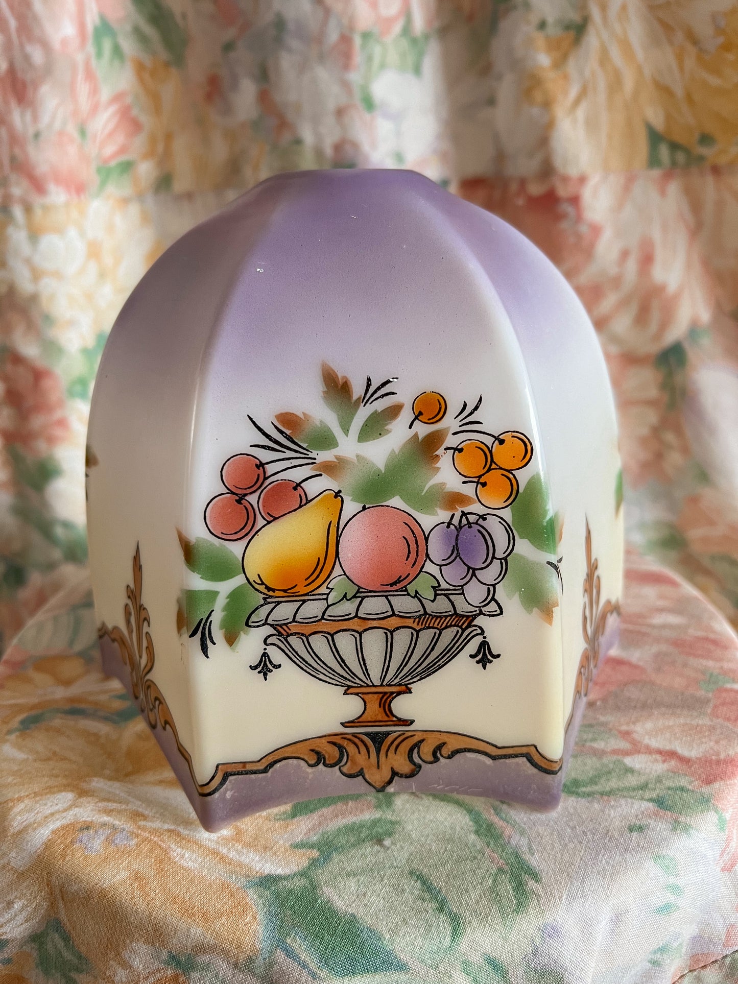 Antique 1920’s glass fruit bowl light shade.
