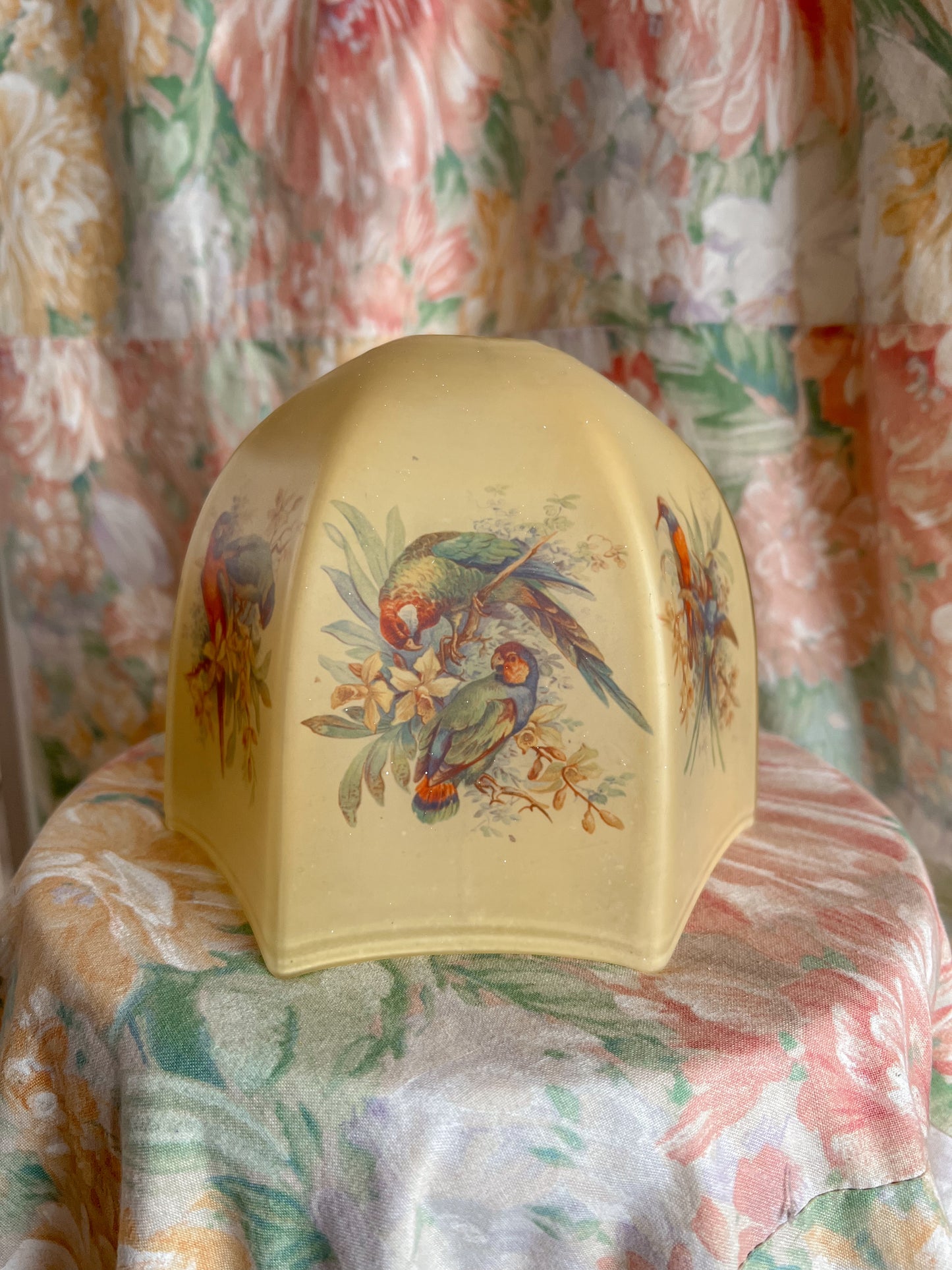 A 1930’s bird glass light shade.