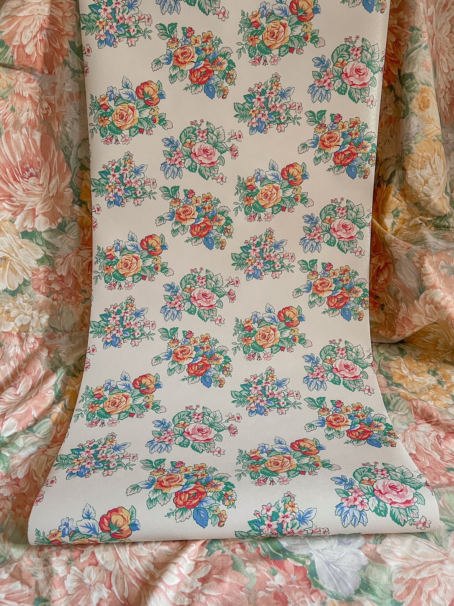 Vintage floral wallpaper.