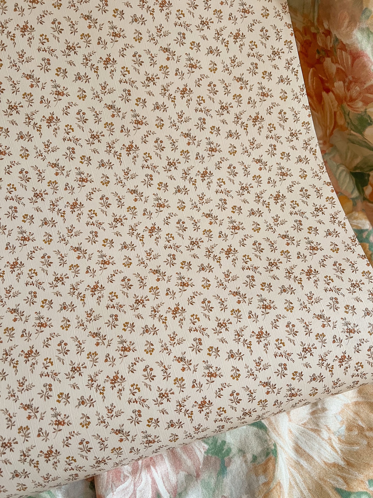 Vintage 1970’s ditsy floral wallpaper.