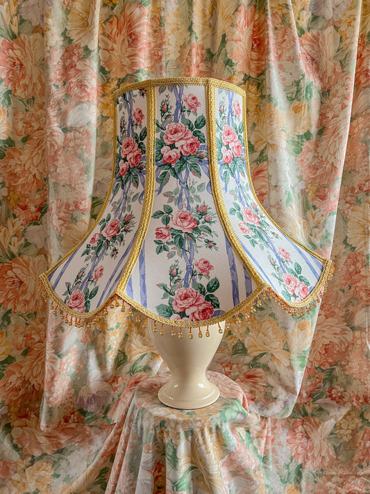 Hand stitched, large vintage lampshade.